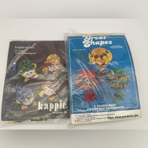 Vintage Craft kits kappie kalico Magnets Great Shapes Plushcraft Ornaments